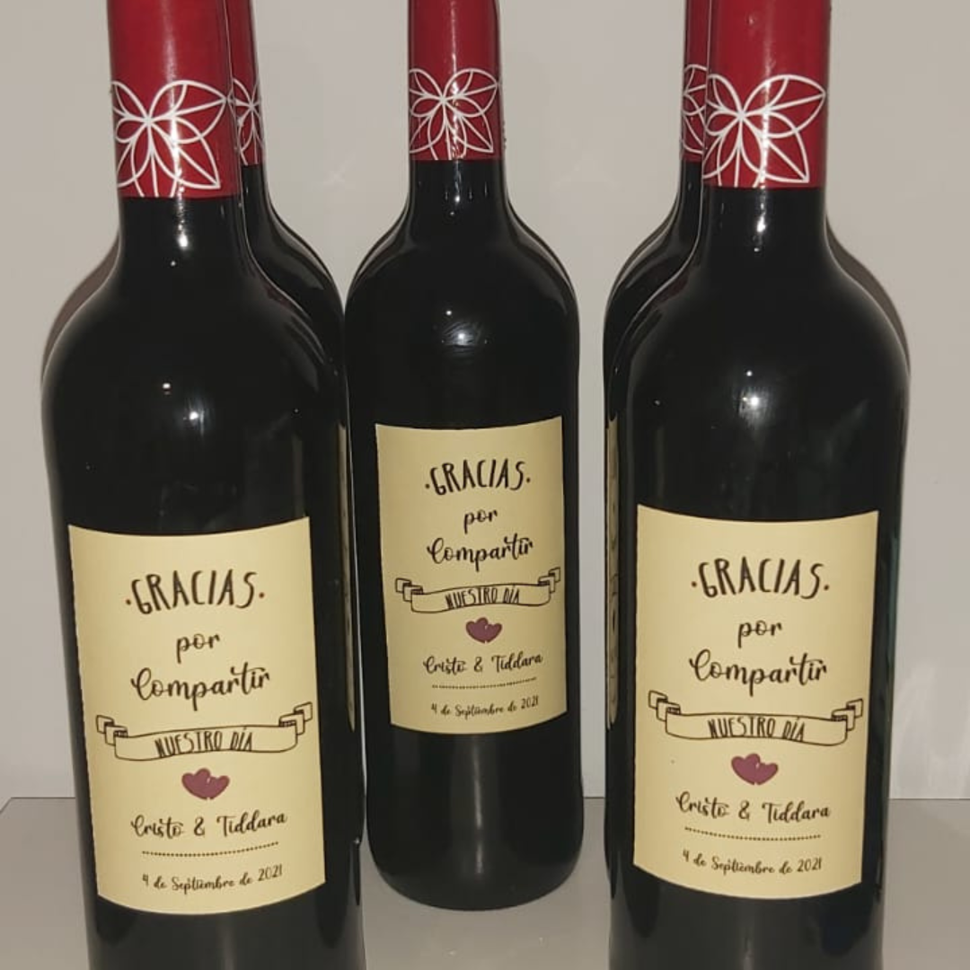 Etiquetas botella de vino